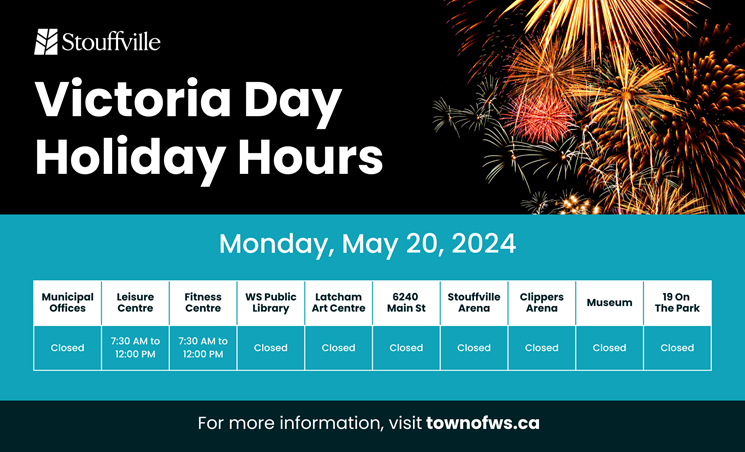 chart of facility hours for Victoria Day